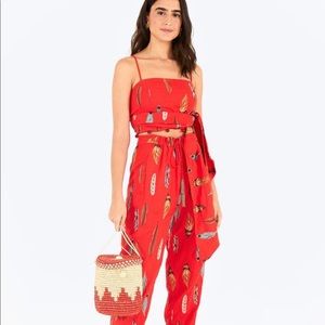 Farm Rio Spring Plume Linen Top